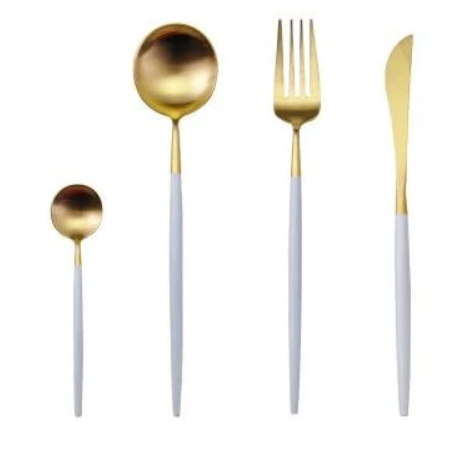 24-teiliges Besteckset für Elegante Anlässe mit Gold-Akzenten 14
