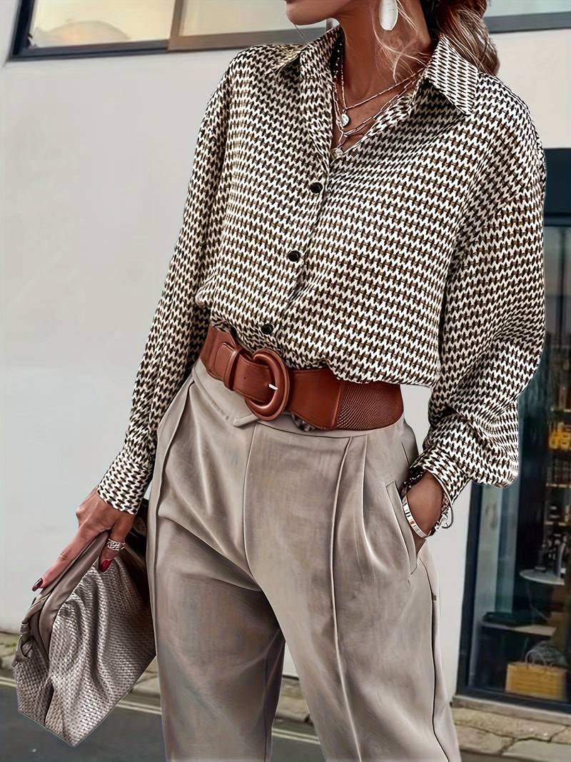 Variant image for Damenbluse Elegante Langarm Vintage Baumwolle für Festliche Anlässe-1