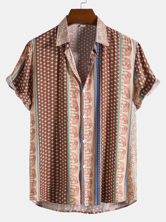 Variant image for Herren Sommer Hemd Vintage Look Leicht Baumwolle Kurzarm-9