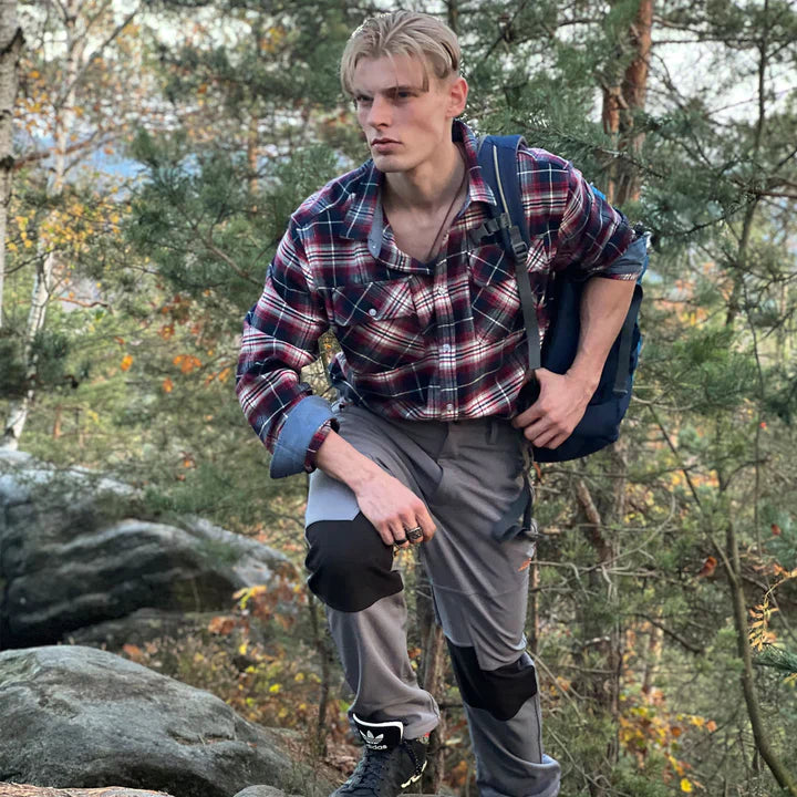 Herrenhemd Langarm Flanell Gefüttert Modern Baumwolle-1