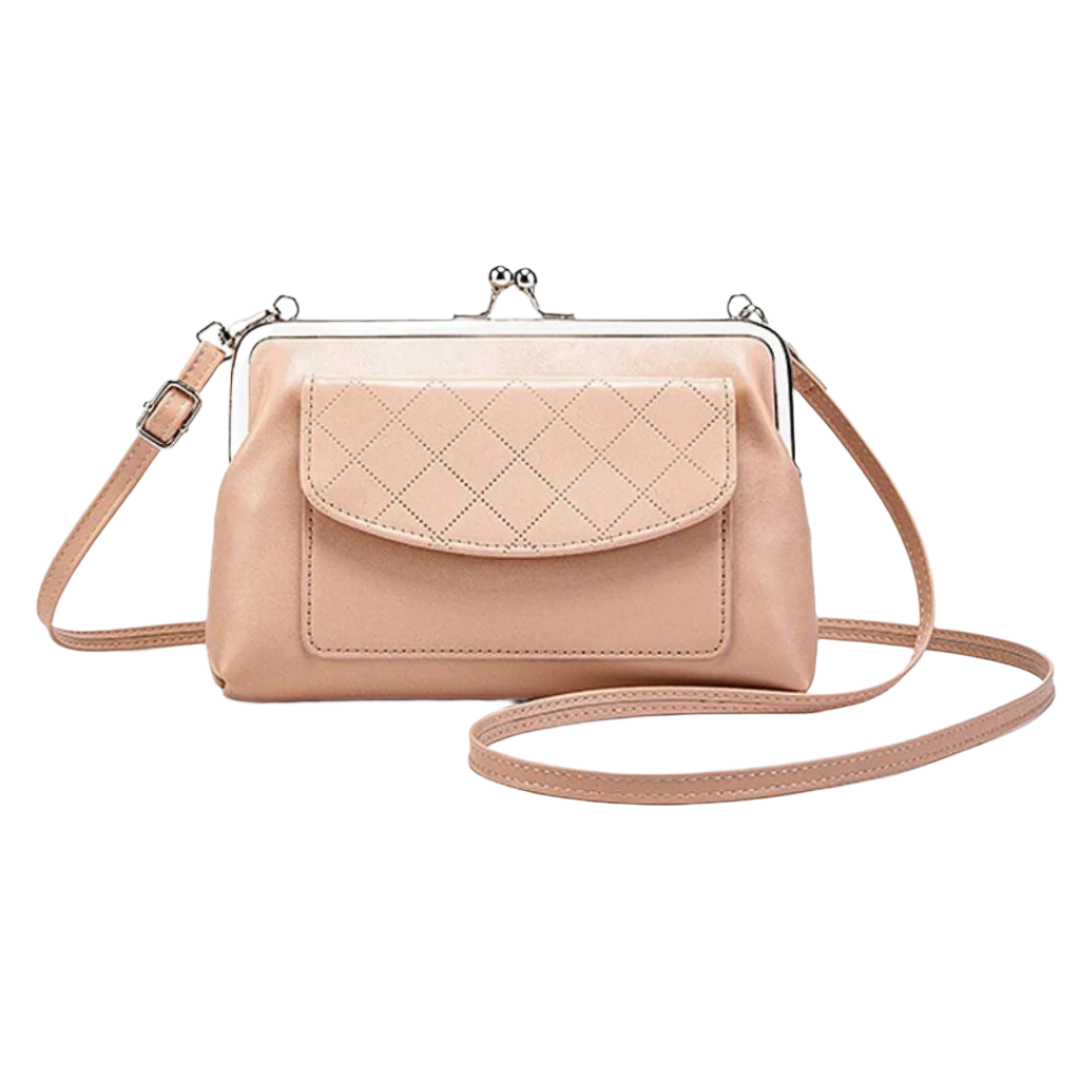 Damen Handtasche Kunstleder mit Lippenverschluss Elegantes Design 1