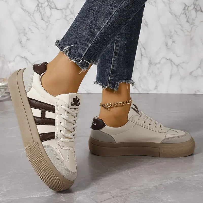 Damen Sneakers Modern Bequem Atmungsaktives Obermaterial-5