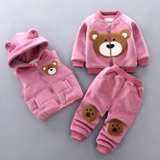3-teiliges Set für Kleinkinder – Weiche Sweatshirt, Hose und Kapuzenjacke 2