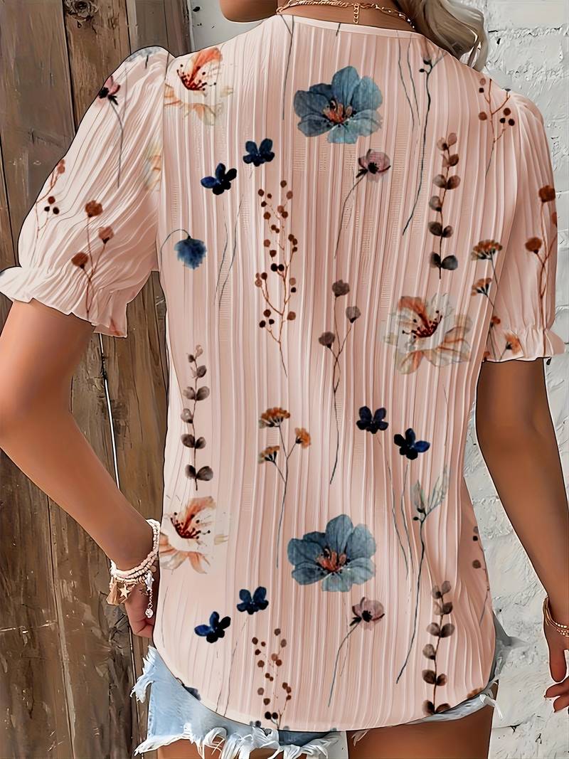 Damenbluse V-Ausschnitt Leichtes Polyester für Elegante Frühlingsmode-6