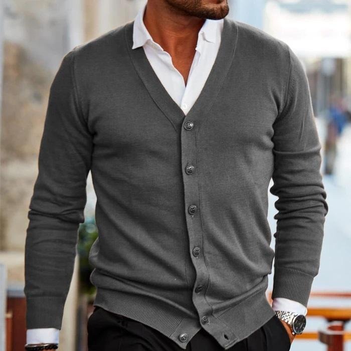 Herren Strickjacke Moderner Cardigan Atmungsaktives Material 5