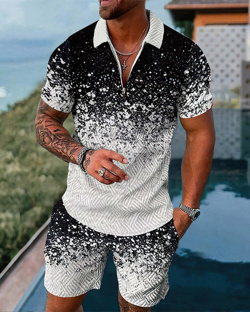Herren Set Casual Sommer Stil Leichtes Material 4