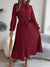 Variant image for Damen Kleid Stehkragen Faltengürtel Hochwertiger Stoff-17