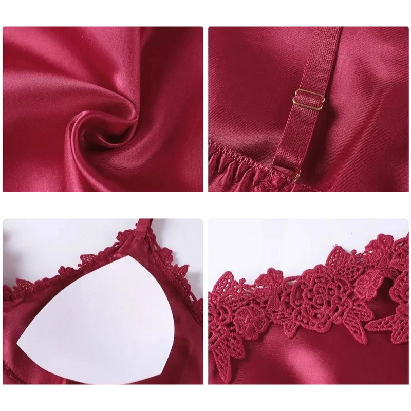 5-in-1-Nachtwäsche-Set im Satin-Stil | Satin-Nachthemd &amp; Pyjama | Luxuriöse Nachtwäsche für Damen 2