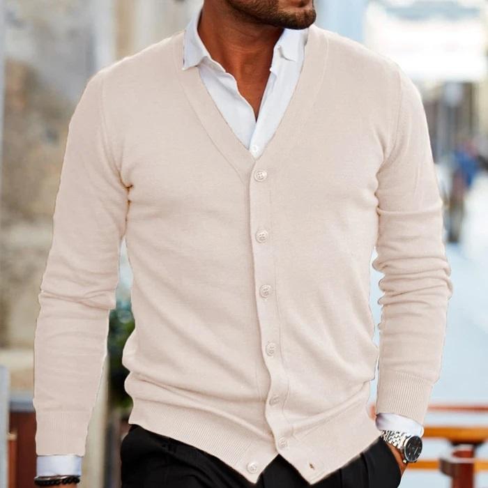 Herren Strickjacke Moderner Cardigan Atmungsaktives Material 4