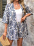 Damen Set Hemd und Shorts Blumendruck Baumwolle-2