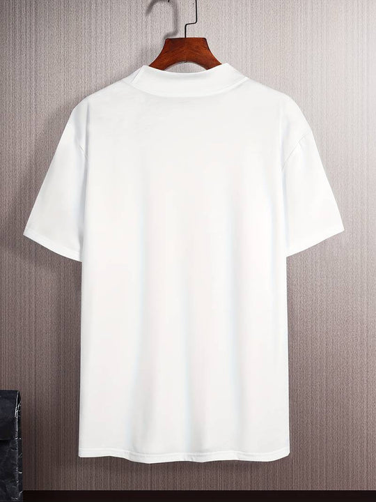 Herren T-Shirt Elegantes Design Mit Hohem Kragen Aus Hochwertiger Baumwolle-2