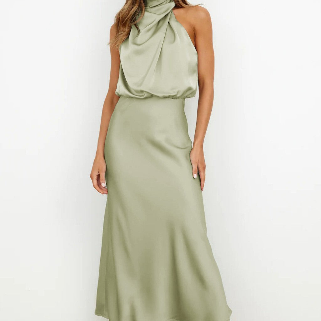 Variant image for Damen Abendkleid One-Shoulder Satin Elegantes Cocktailkleid für Festliche Anlässe-11