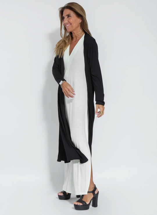 Damen Langes Kleid und Weste Elegantes Design Baumwollmischung für Sommer-5