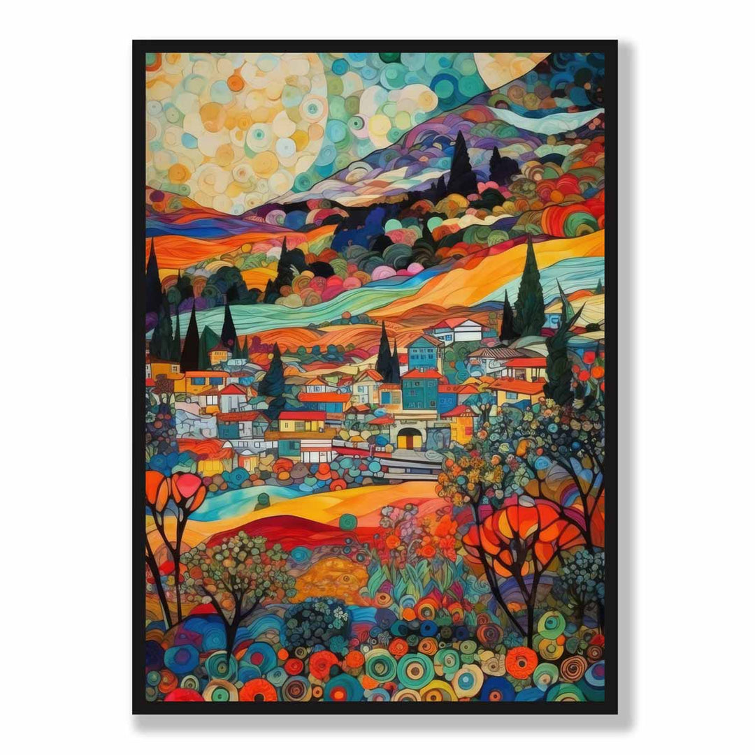 Abstrakter Kunstdruck Stadtlandschaft Mosaik Stil Moderne Kunst Bilder Kaufen 5