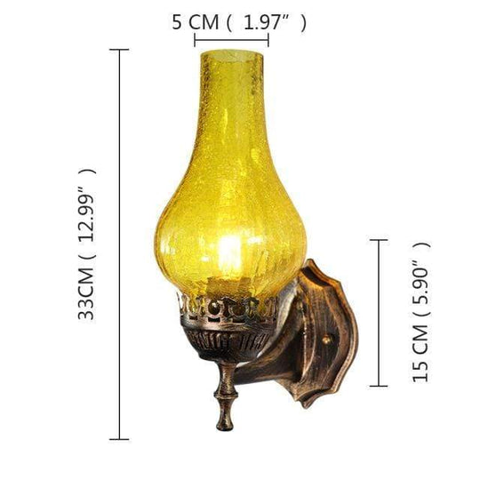 Antike Wandlampe Vintage Wandleuchte Innen mit Schalter für Gemütliche Beleuchtung 0