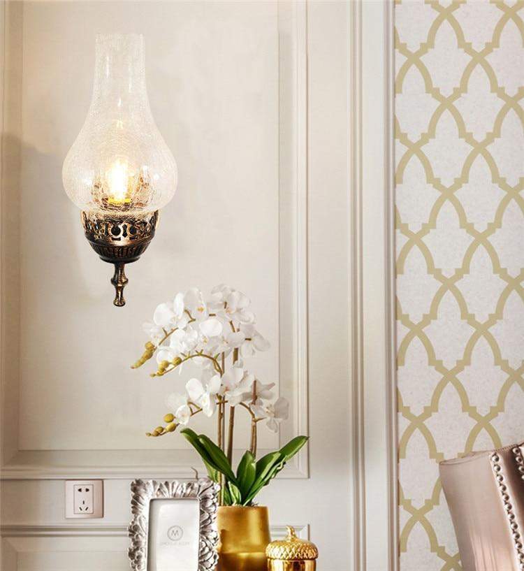 Antike Wandlampe Vintage Wandleuchte Innen mit Schalter für Gemütliche Beleuchtung 2