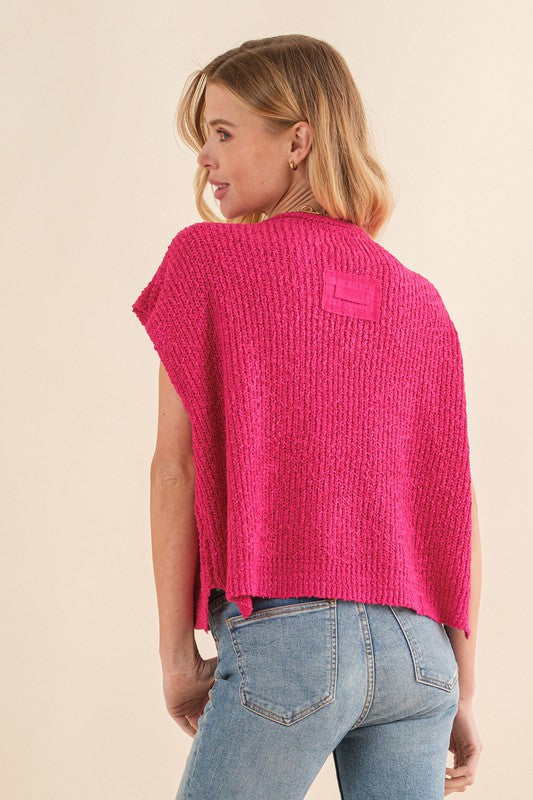 Ärmelloser Pullover für Damen in Fuchsia 2