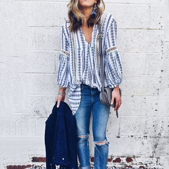 Ausgehöhlte Damen-Boho-Oberteile