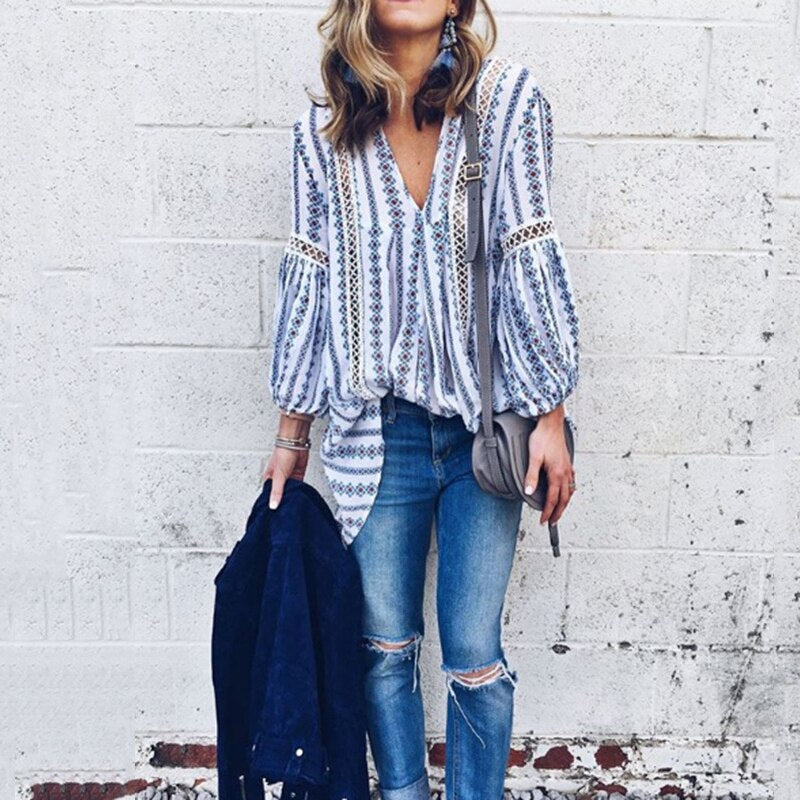 Ausgehöhlte Damen-Boho-Oberteile