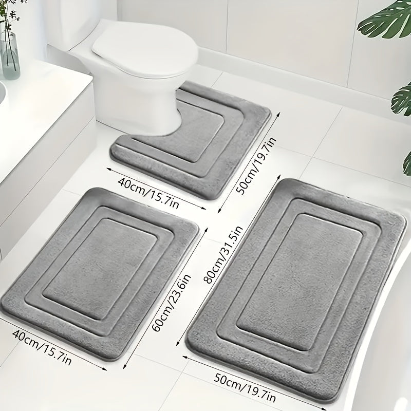 Badezimmermatte Set 3-teilig für Komfort und Sicherheit 0