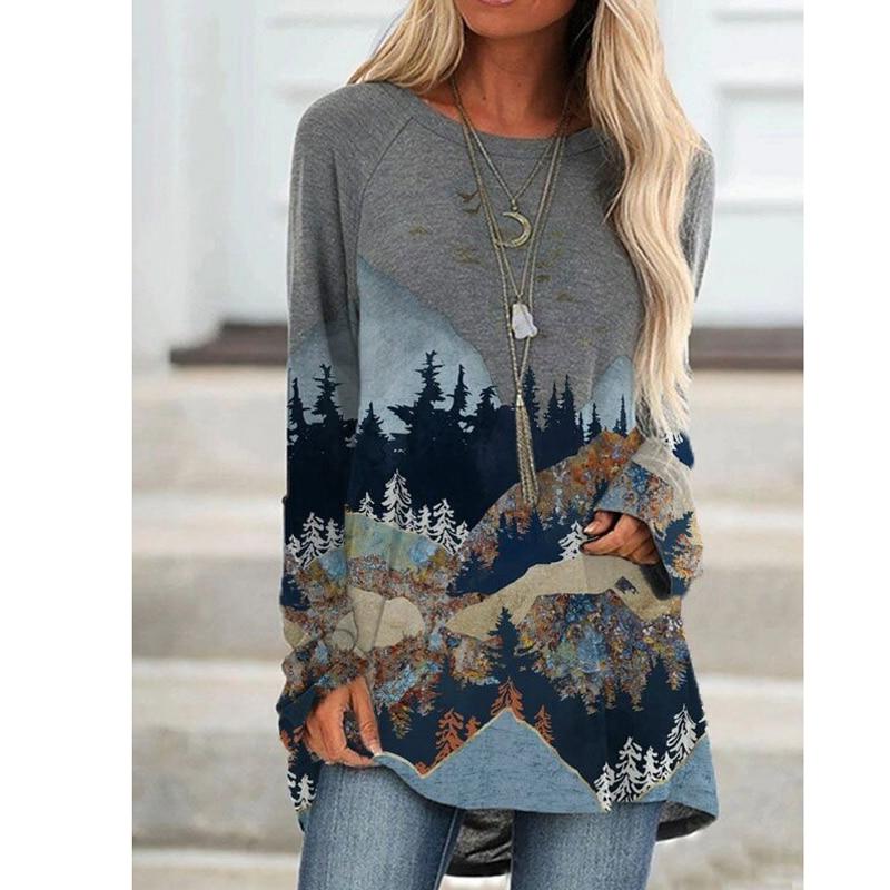 Bedruckte Sweatshirts In Übergröße Von Mountain