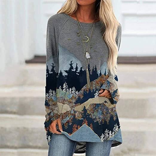 Bedruckte Sweatshirts In Übergröße Von Mountain