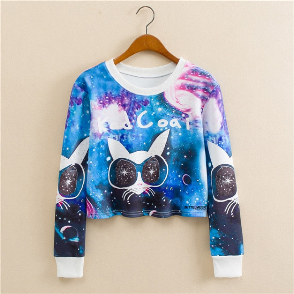 Bedrucktes Sweatshirt Mit Kragen