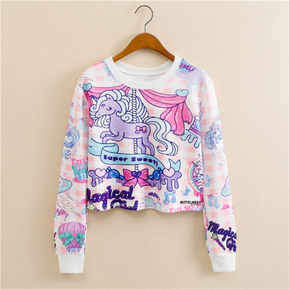 Bedrucktes Sweatshirt Mit Kragen