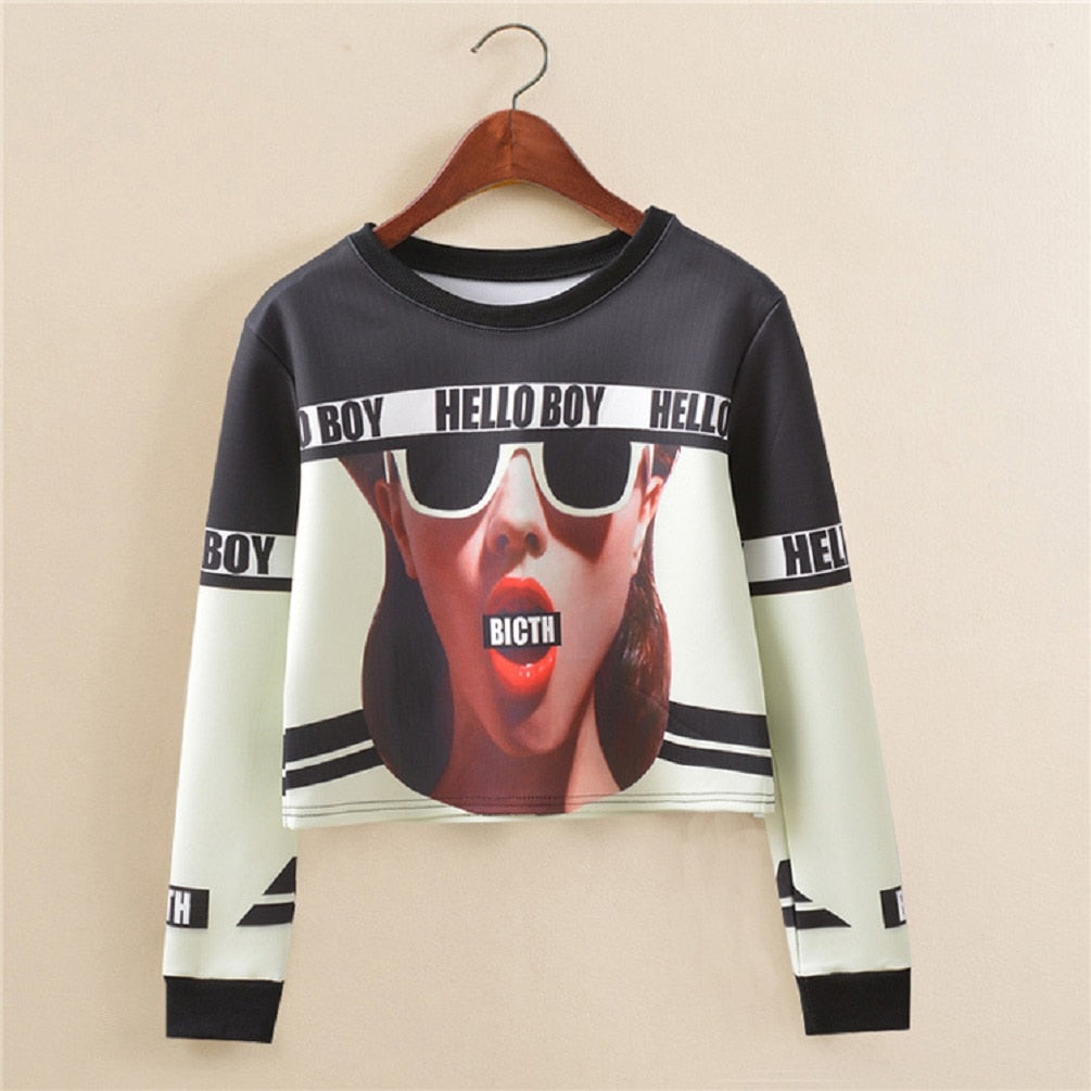 Bedrucktes Sweatshirt Mit Kragen