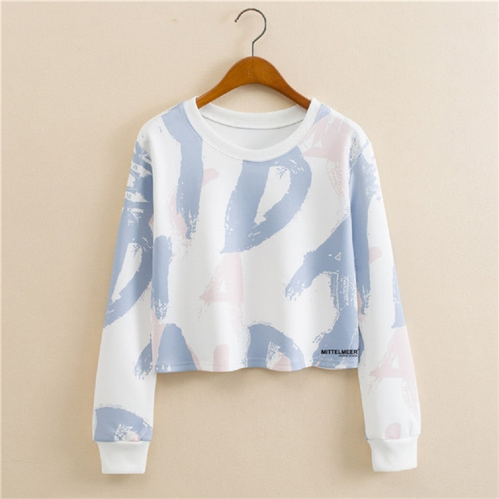 Bedrucktes Sweatshirt Mit Kragen