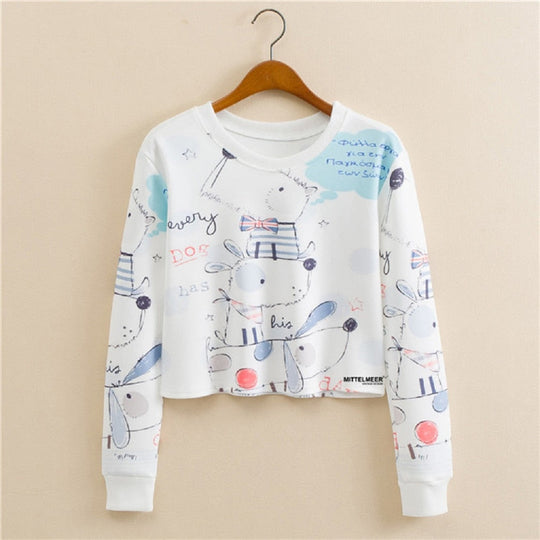 Bedrucktes Sweatshirt Mit Kragen