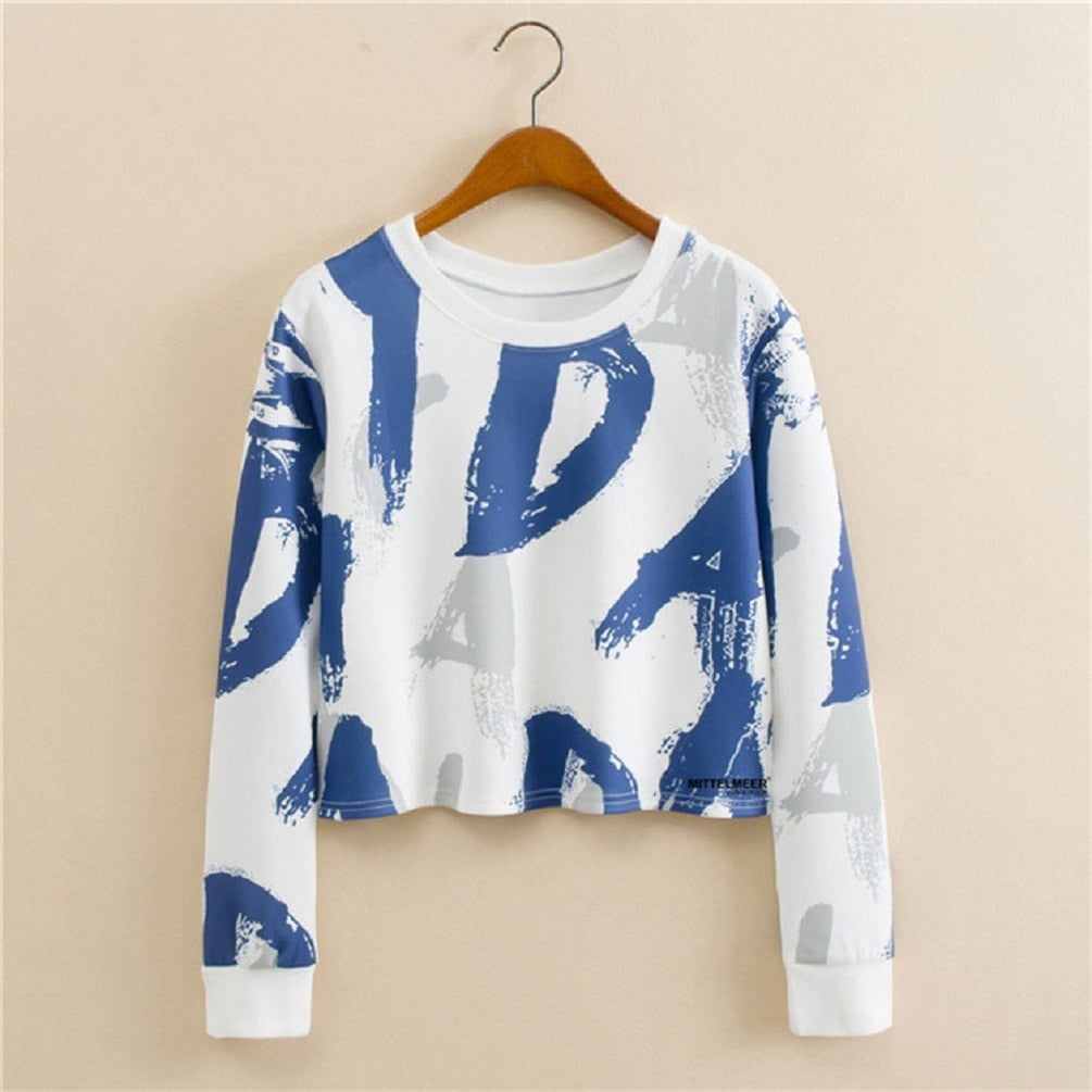 Bedrucktes Sweatshirt Mit Kragen