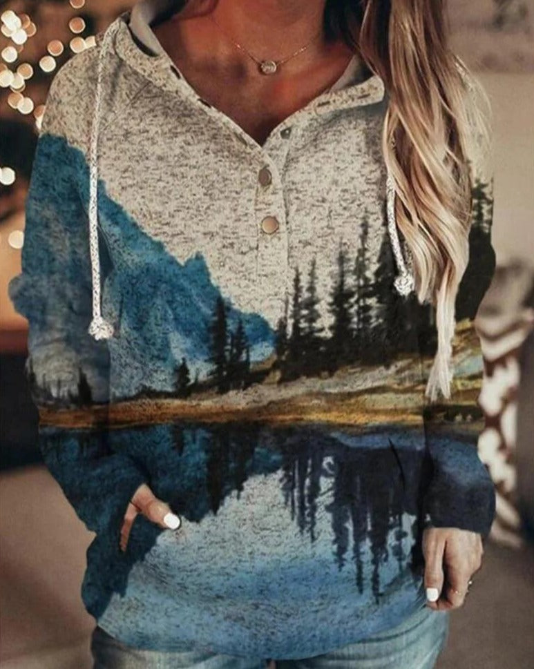 Bedrucktes Sweatshirt Natural Mountain