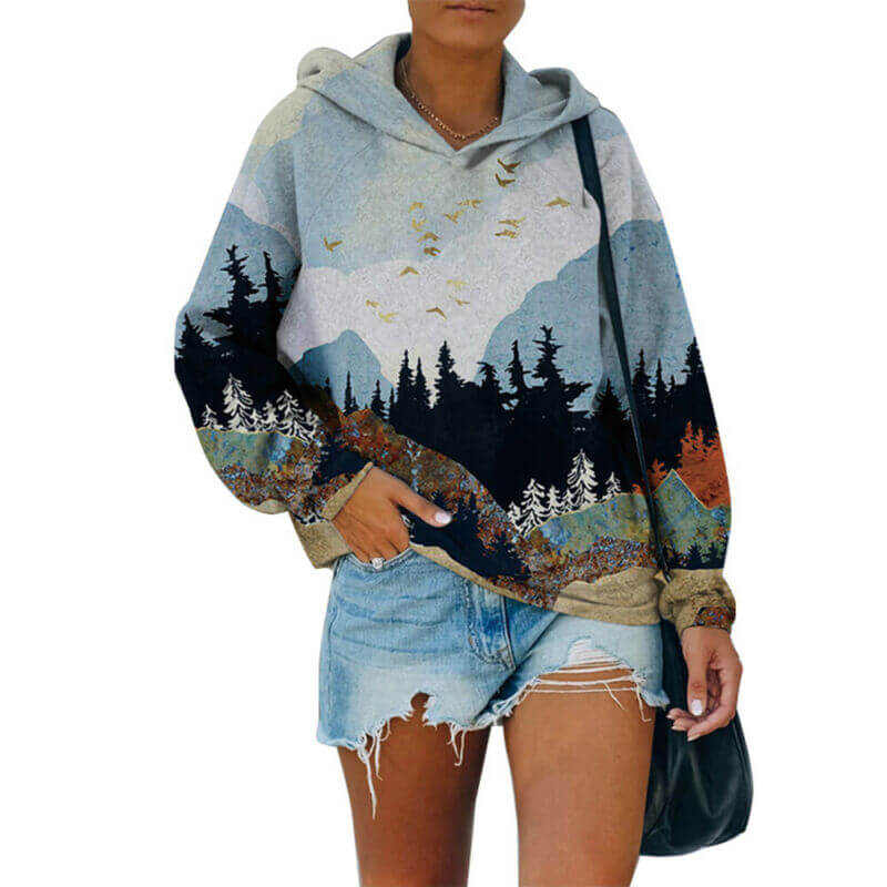 Bedrucktes Sweatshirt Natural Mountain