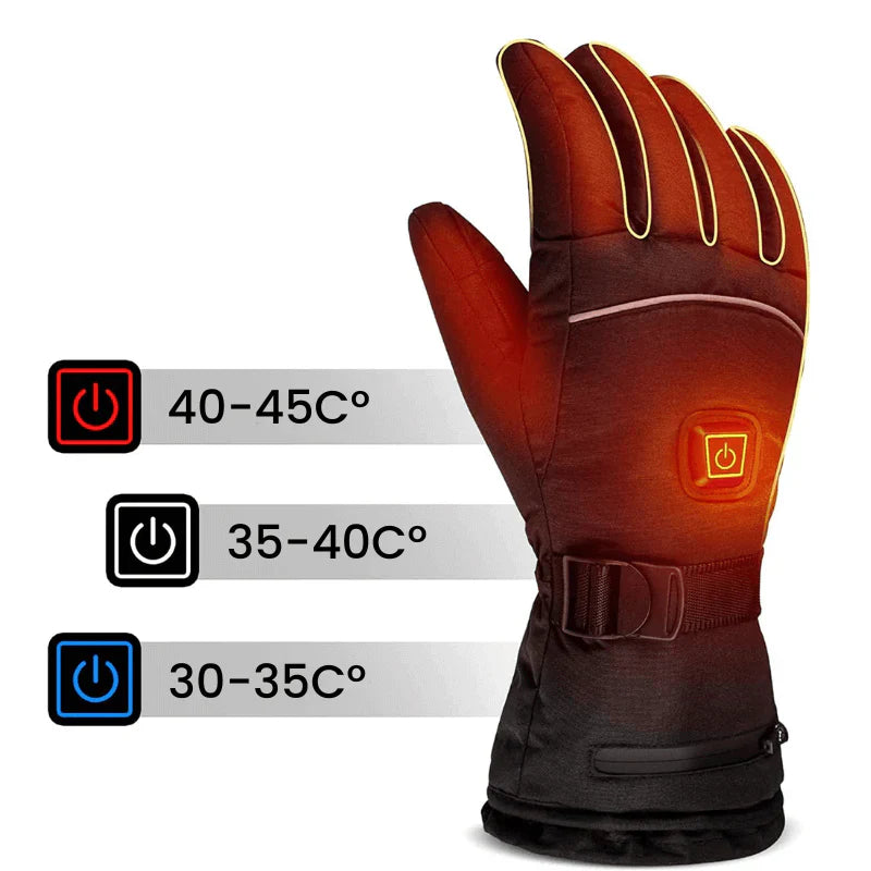 Beheizbare Handschuhe Damen Wasserdicht Touchscreen-kompatibel für Outdoor-Aktivitäten 3