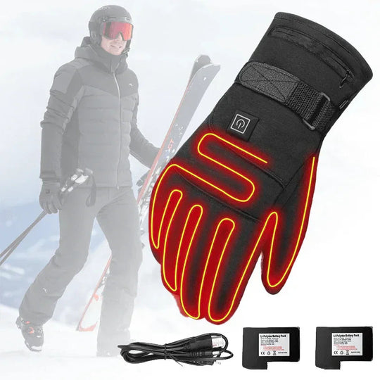 Beheizbare Skihandschuhe Wasserdicht für Damen und Herren mit Touchscreen-Funktion, Winterhandschuhe für Outdoor-Aktivitäten 1
