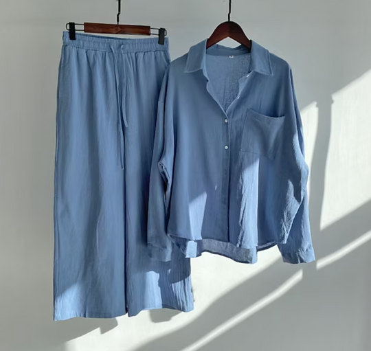 Variant image for Damen Set Zweiteilig Modernes Leinen für Stil und Komfort-22