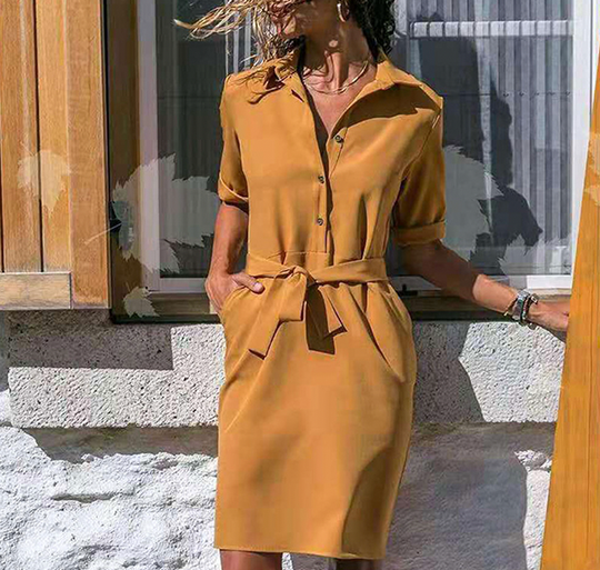 Variant image for Damen Kleid Elegantes Sommerkleid Hochwertiger Stoff-21