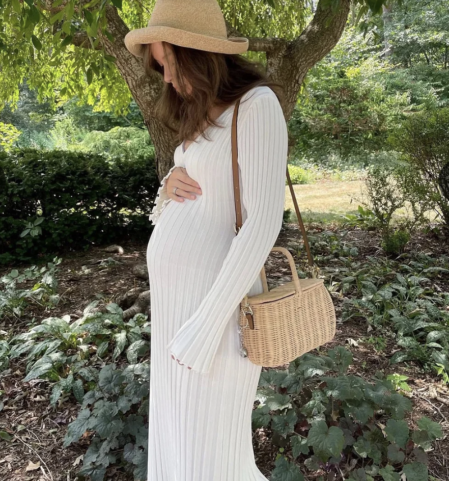 Damen Kleid Langarm Stilvoll Baumwolle Eleganter Schnitt-3