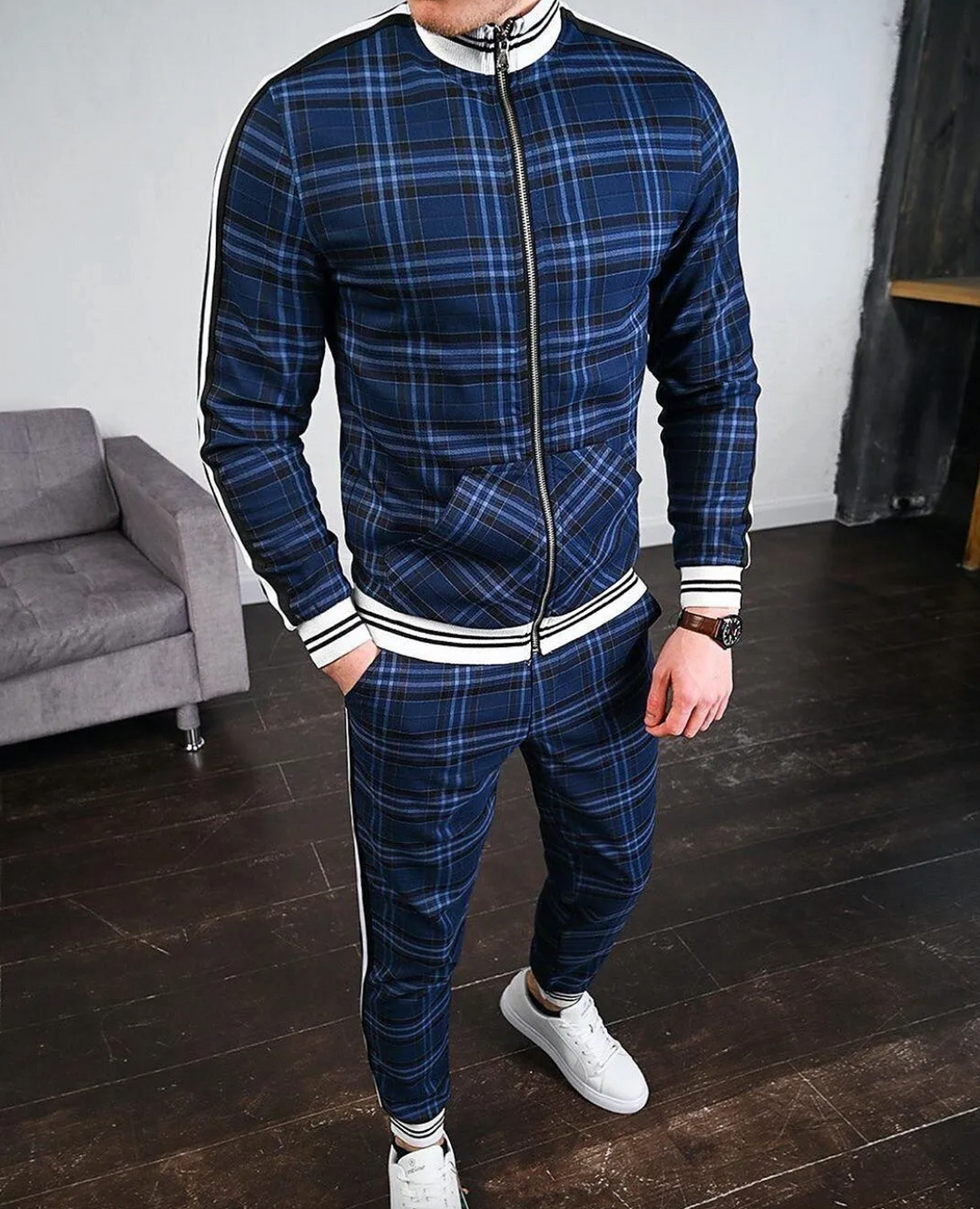 Herren Set Stilvoller Look Langarm Polyester für Sport und Freizeit 2
