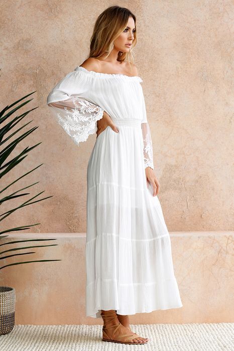 Boho-Spitzen-Maxikleid