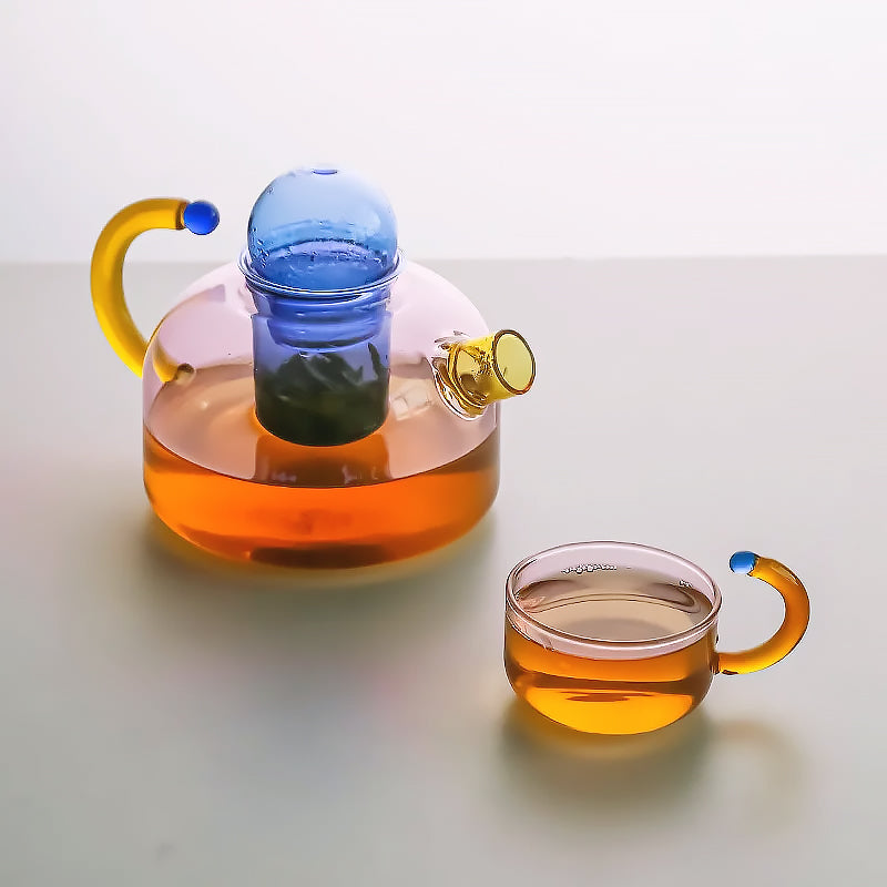 Buntes Teeservice aus Glas mit modernem Design 5