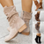 Damen Stiefel Niedriger Absatz Wildleder Warm Futter 2