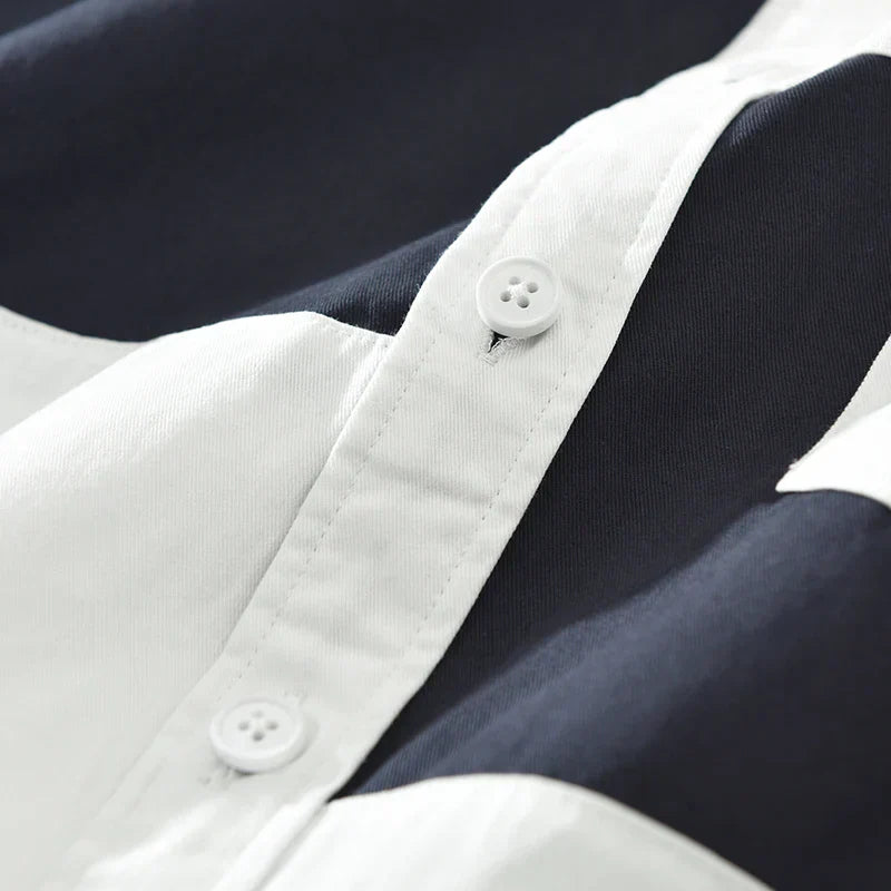 Herren Shirt Patchwork Modern Baumwolle 5