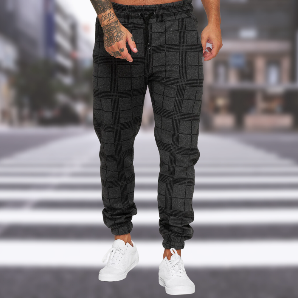Variant image for Herren Karierte Hose Eleganter Stil Baumwollmischung-12