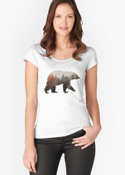 Damen Baumwolle Bär Tee