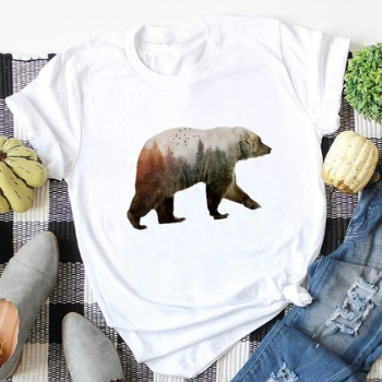 Damen Baumwolle Bär Tee