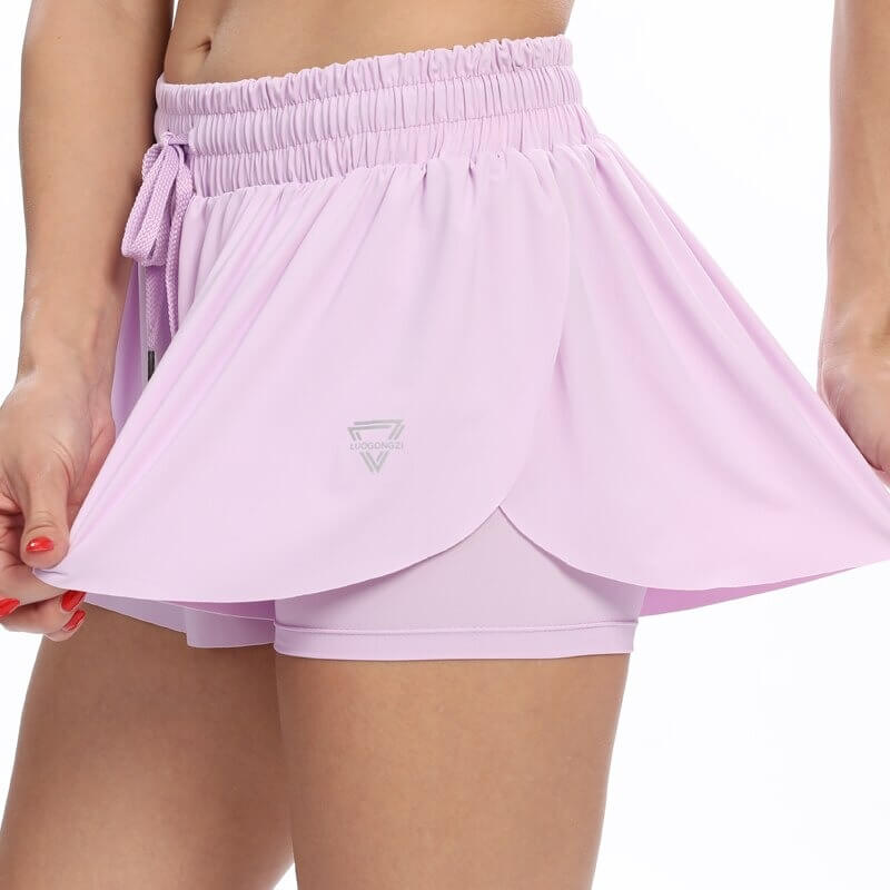 Damen 2-in-1 Fitness Shorts Atmungsaktiv für Sport und Freizeit 14