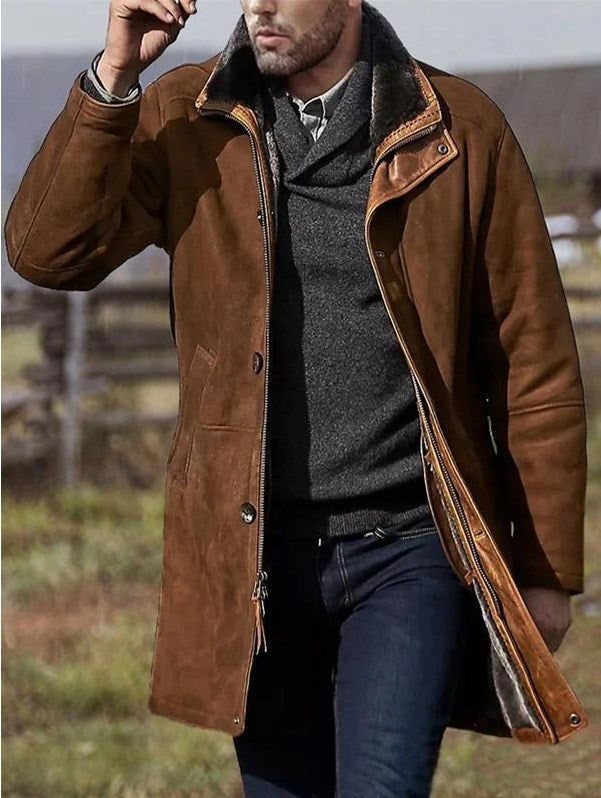 Damen 3/4 Lange Plüschjacke aus Merinowolle 0