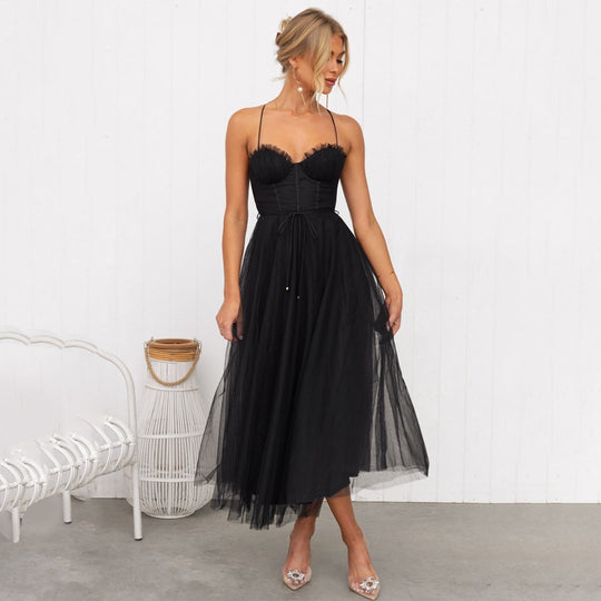 Damen Abendkleid Midi Festlich Hochwertige Stoffe 3